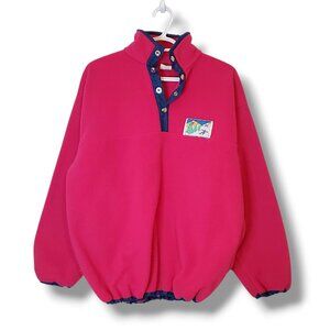 Vintage Ski Snap Fleece Jacket Pink Size M